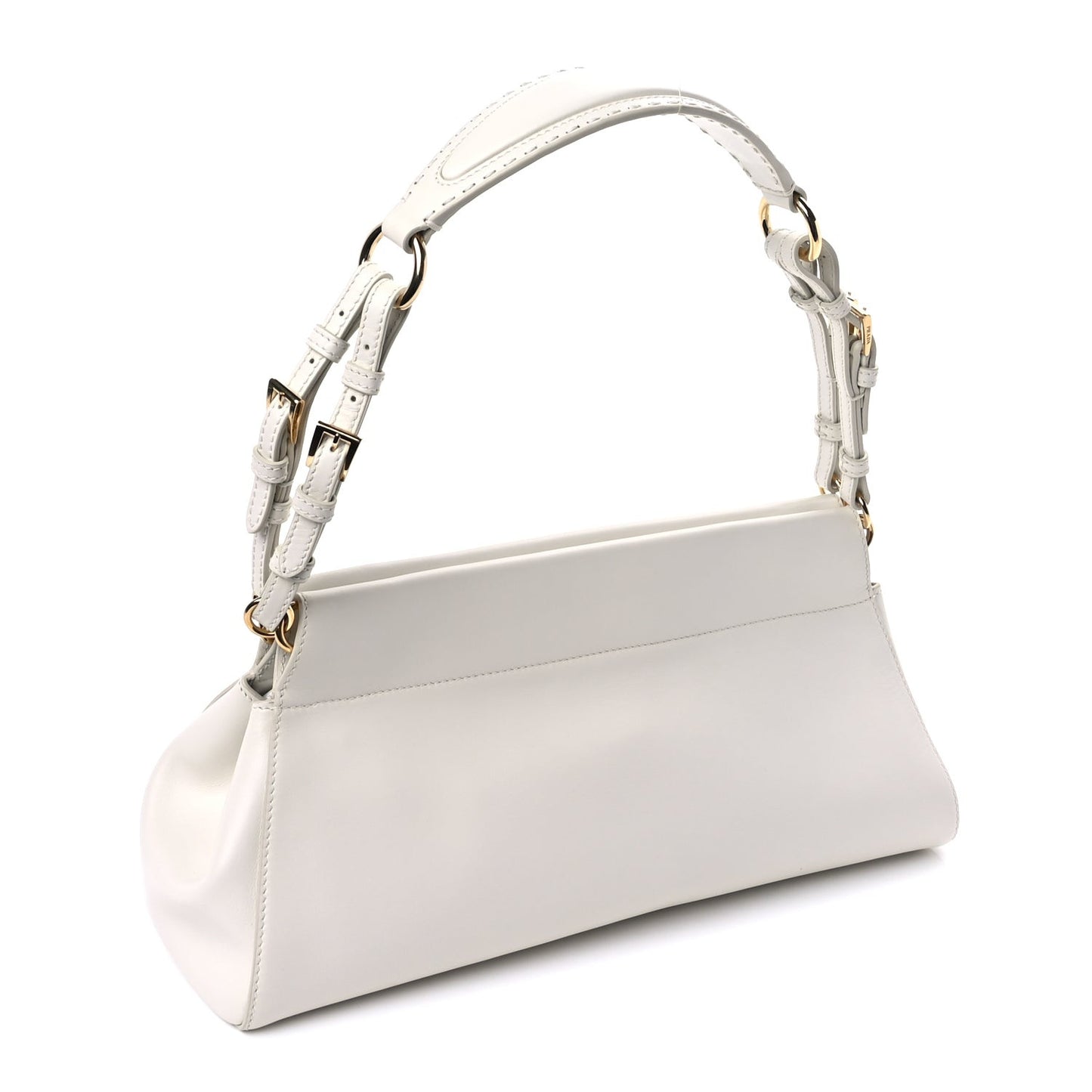 Calfskin Medium Enchaine Bag Bianco