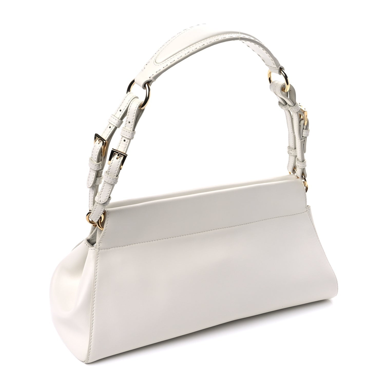 Prada Calfskin Medium Enchaine Bag Bianco 2 of 8