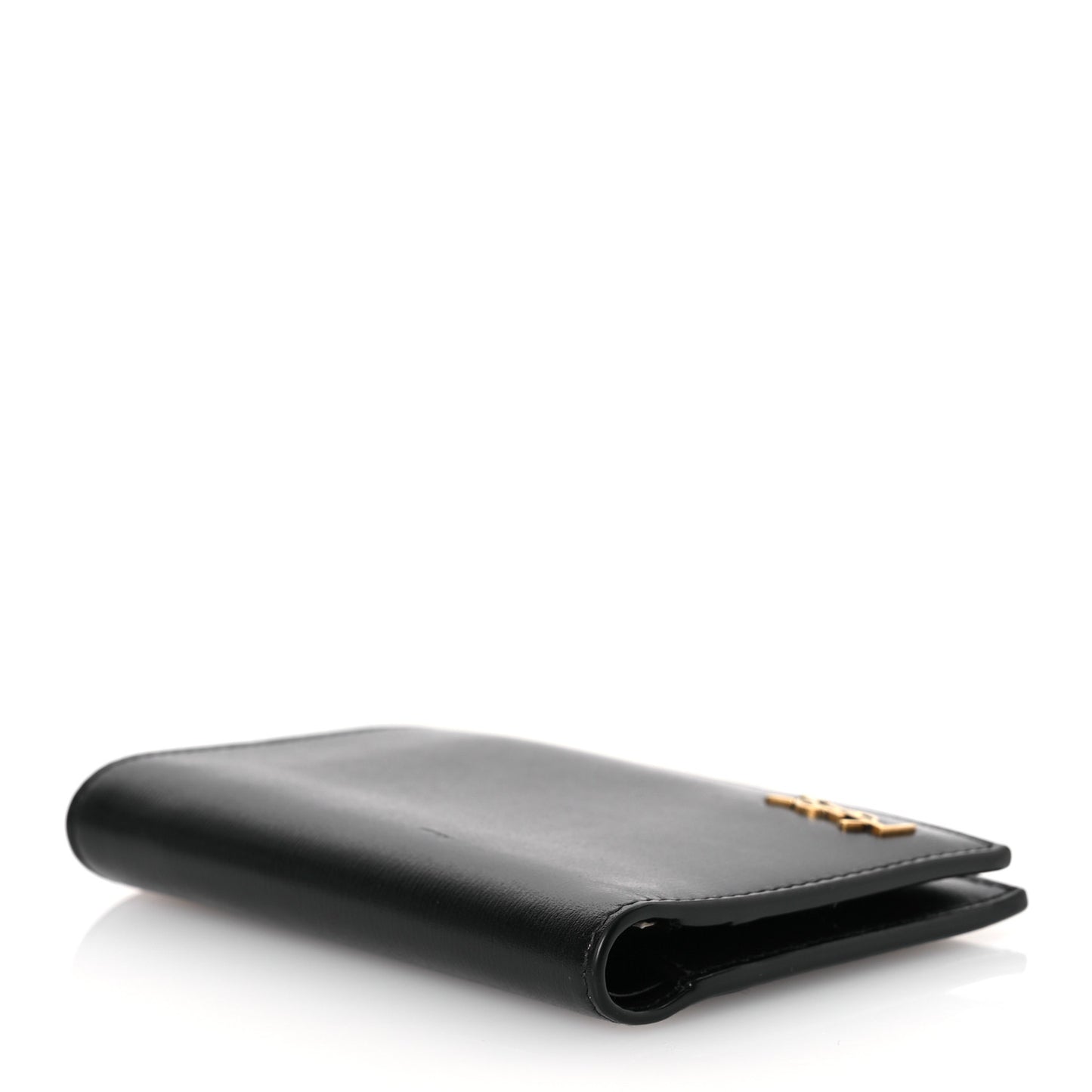 Calfskin Techno Credit Card Wallet Black