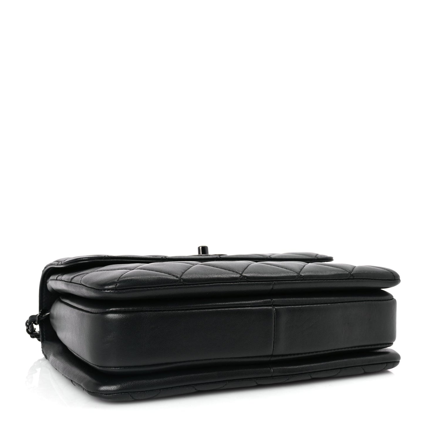 Lambskin Quilted Small Trendy CC Dual Handle Flap Bag So Black