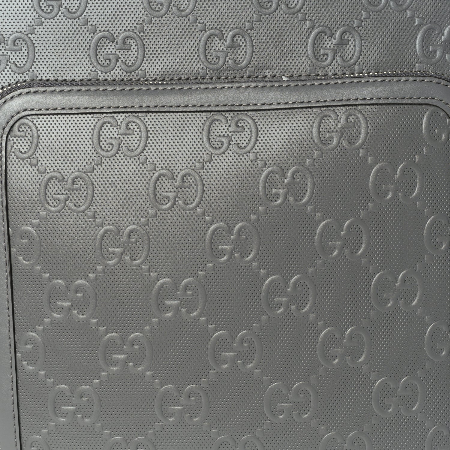 Gucci Monogram Jumbo GG Textured Dollar Calfskin Small Carry On Trolley Grey 6 of 8