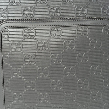 Gucci Monogram Jumbo GG Textured Dollar Calfskin Small Carry On Trolley Grey 6 of 8