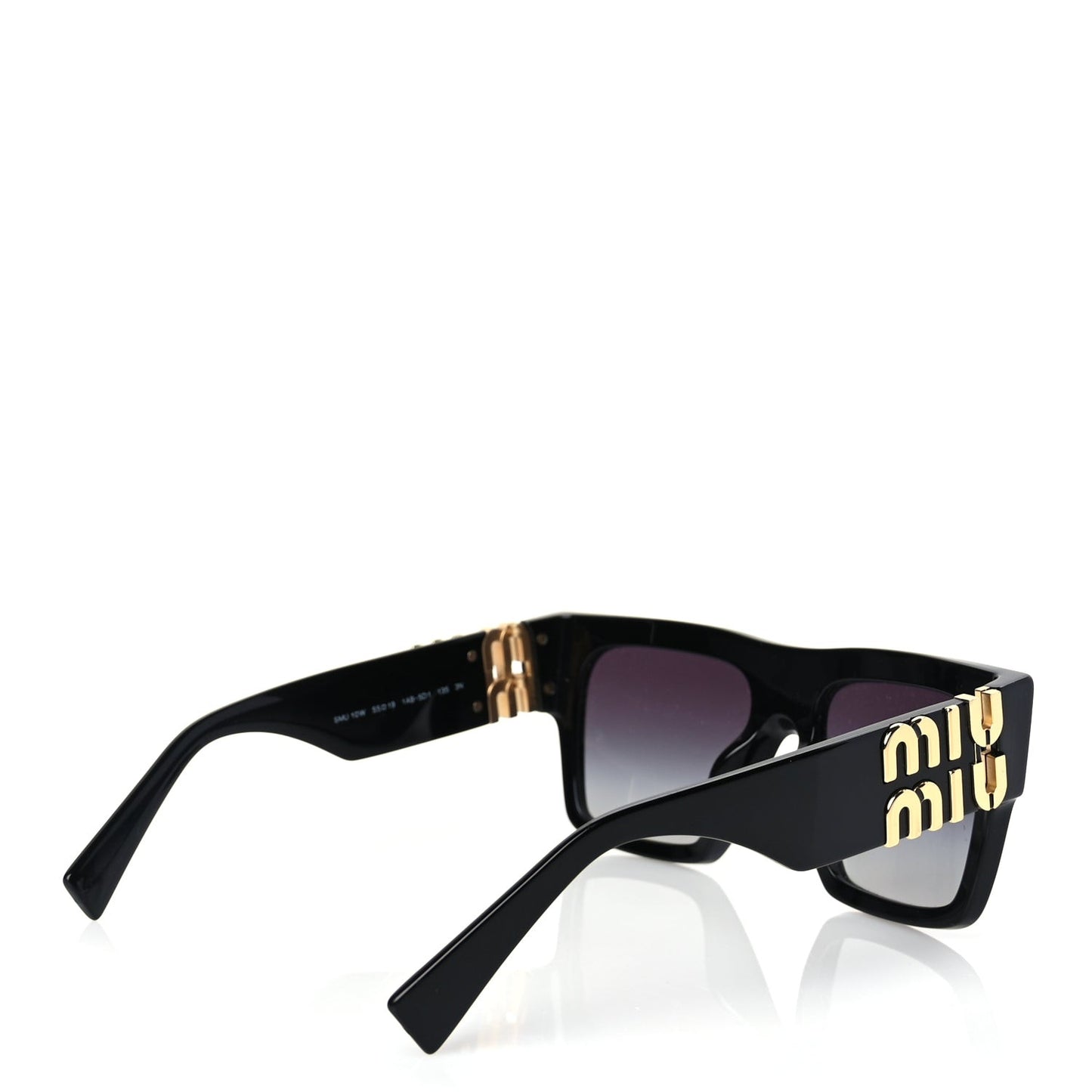 Acetate Rectangle Sunglasses SMU 10W Black