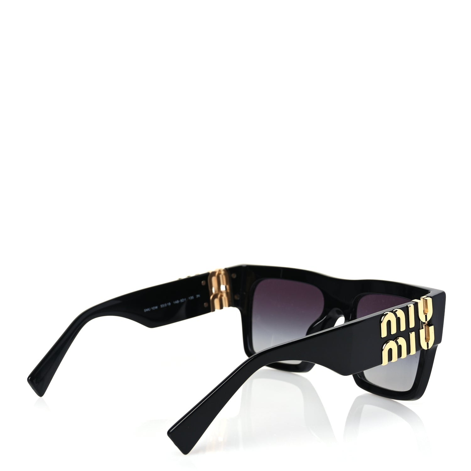 Miu Miu Acetate Rectangle Sunglasses SMU 10W Black 4 of 6