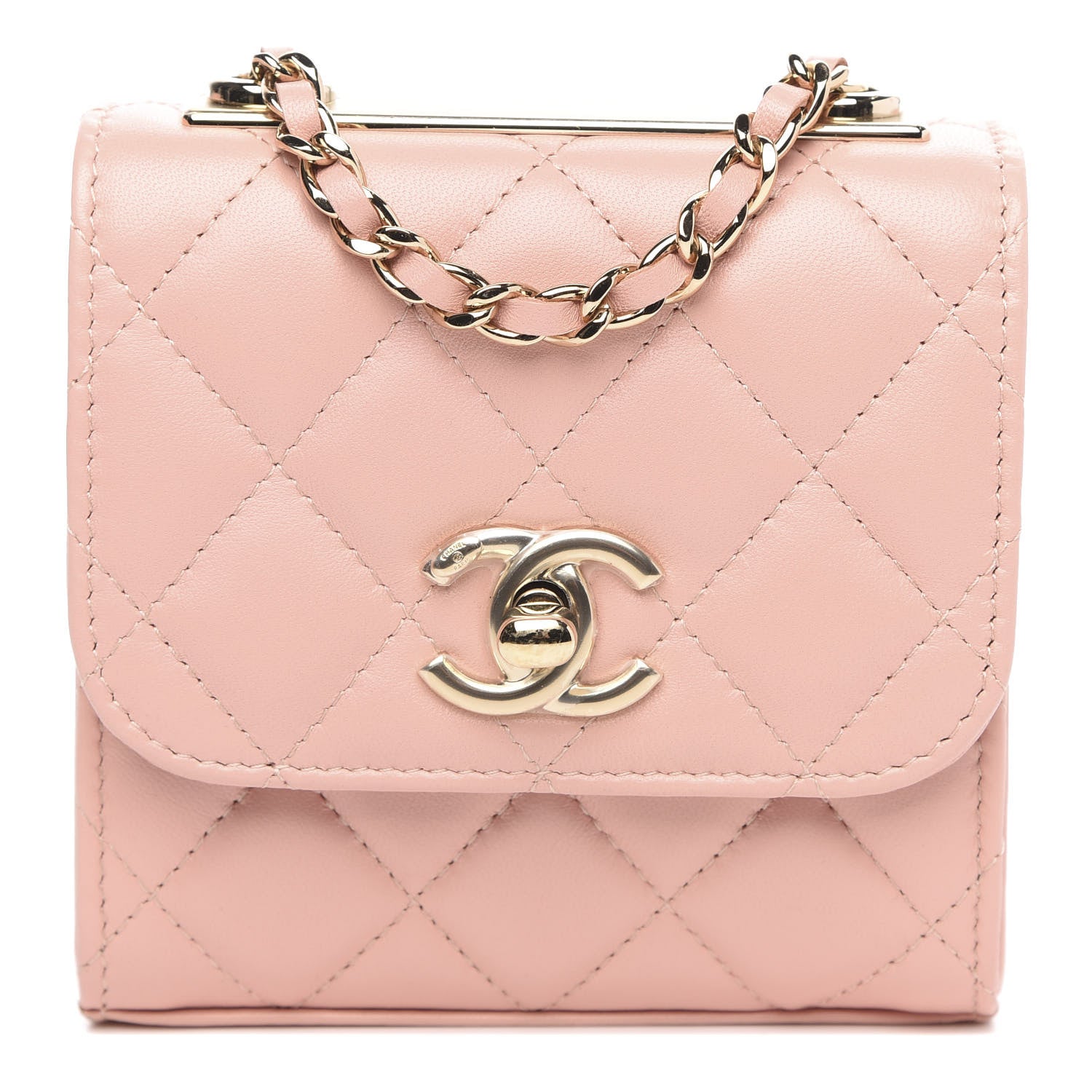 Chanel Lambskin Quilted Mini Trendy CC Clutch With Chain Light Pink 1 of 11