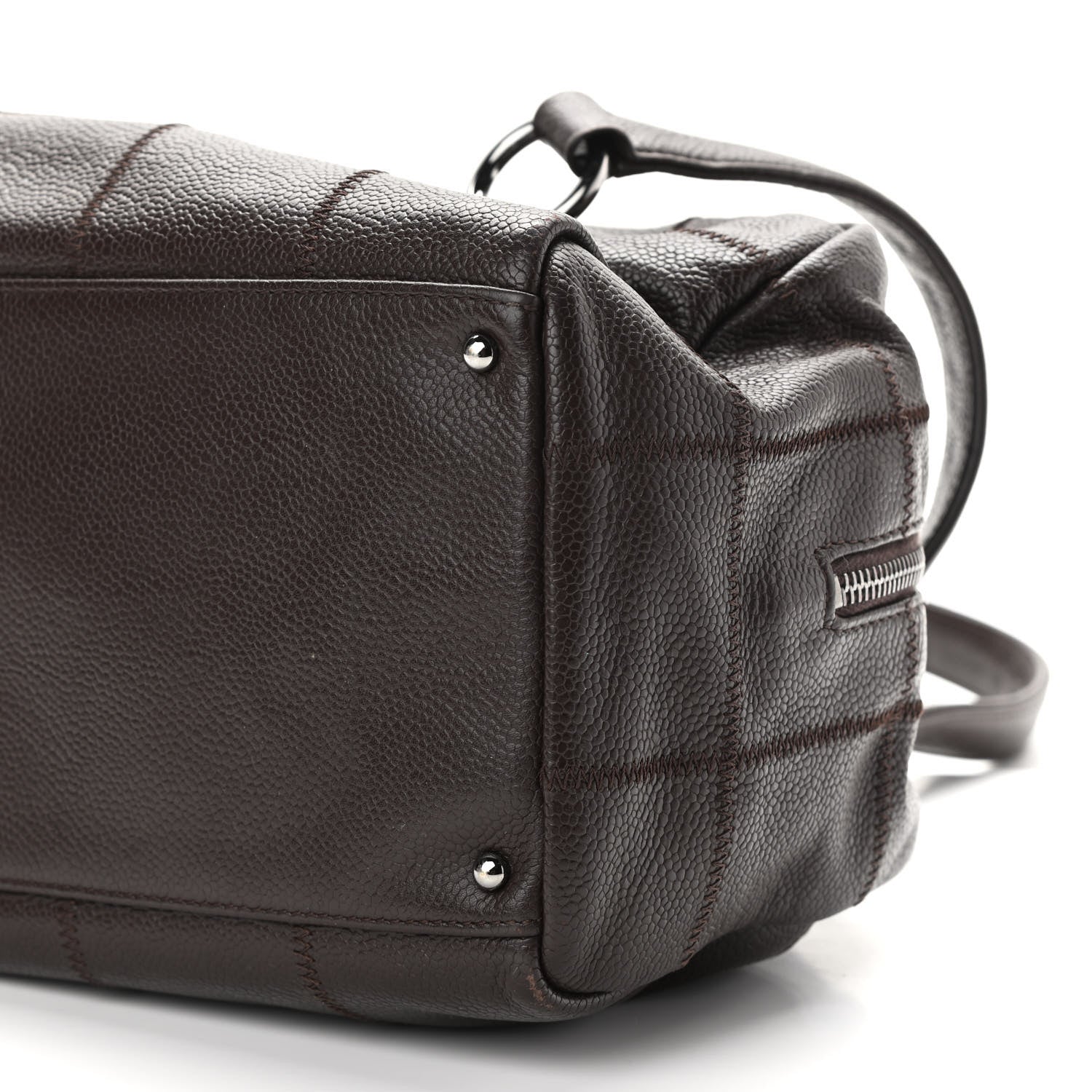 Chanel Caviar Square Stitched Tote Brown 9 of 11