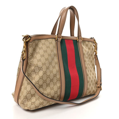 Gucci Monogram Web Medium Rania Top Handle Bag Khaki 3 of 10