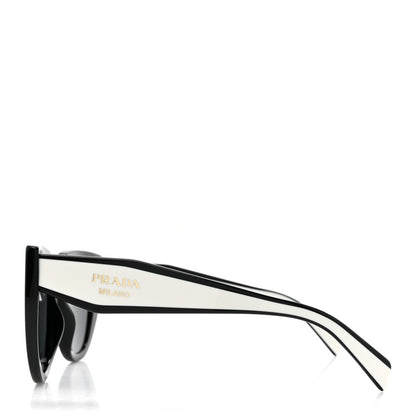 Prada Acetate Sunglasses SPR 14W Black White 3 of 7