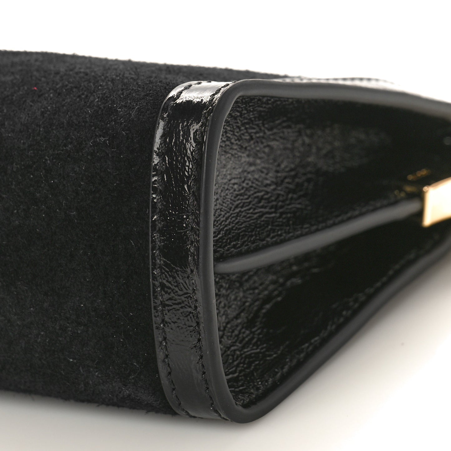 Suede Patent GG Web Small Ophidia Chain Shoulder Bag Black