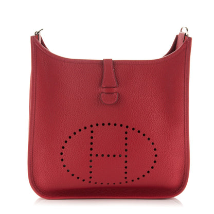 Hermes Taurillon Clemence Evelyne III PM Rouge Garance 1 of 7