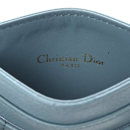 Christian Dior Supple Calfskin Cannage Caro Five-Slot Card Holder Turquoise 6 of 7