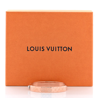Louis Vuitton Brass Monogram Nanogram Cuff S Pink Gold 8 of 8