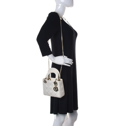 Christian Dior Lambskin Cannage Mini Lady Dior White 2 of 14