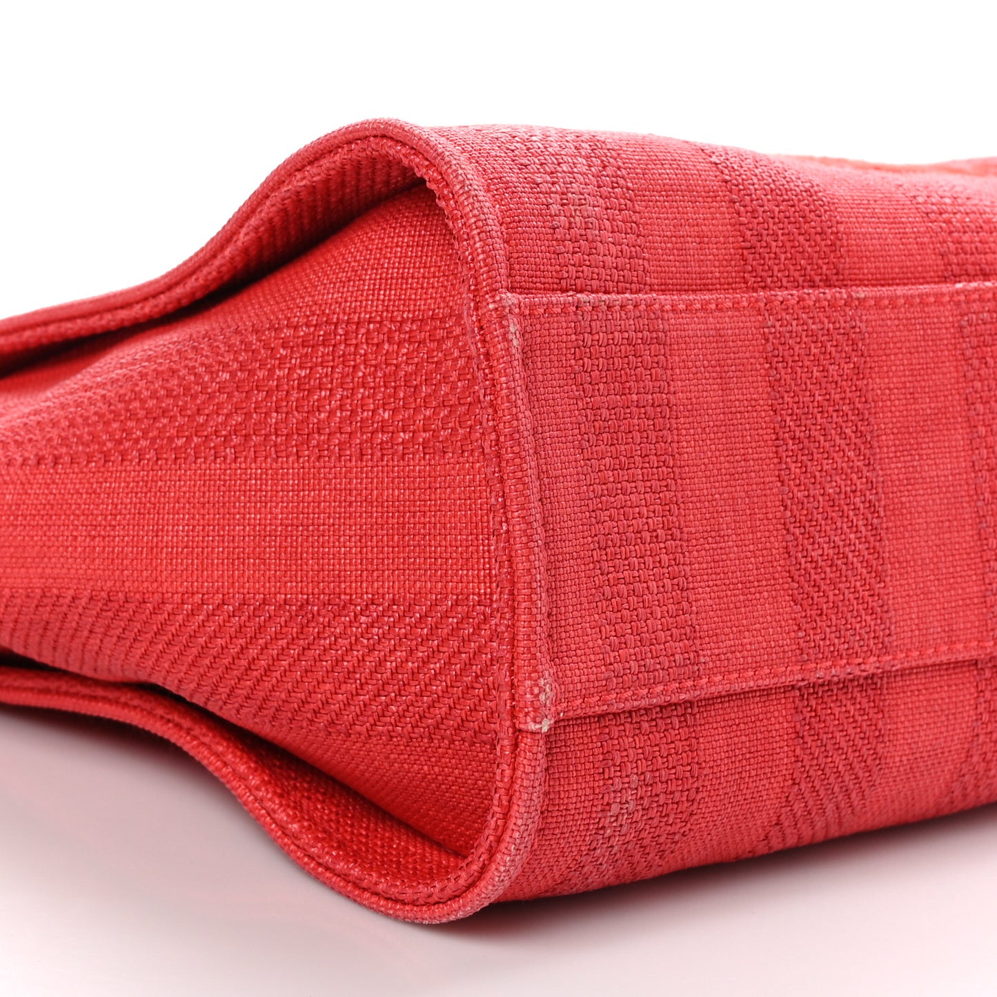 Mixed Fibers Striped Small Deauville Tote Red
