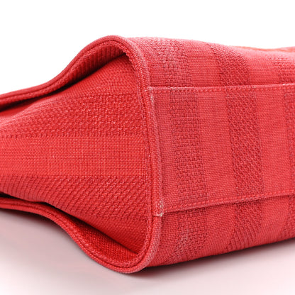 Chanel Mixed Fibers Striped Small Deauville Tote Red 9 of 10