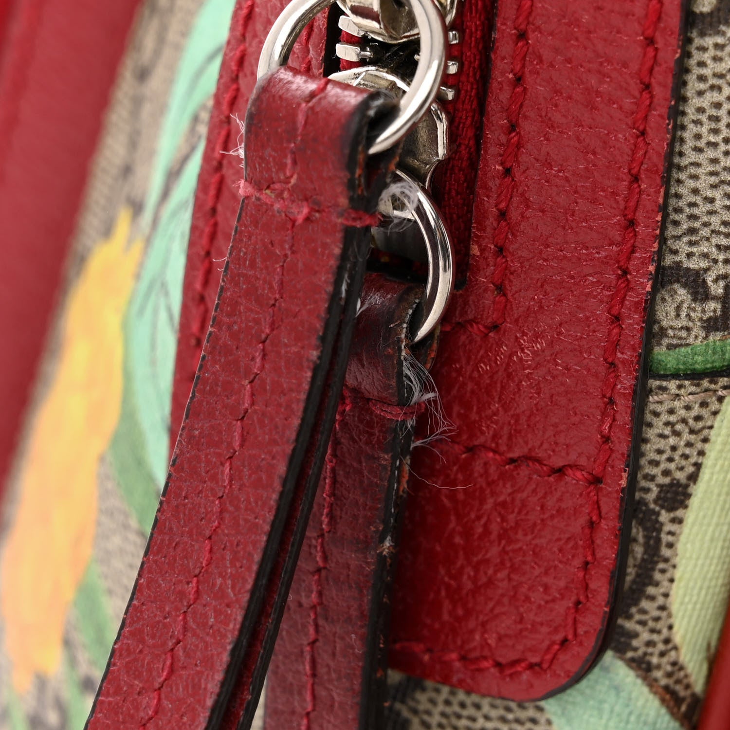 Gucci GG Supreme Monogram Tian Web Small Day Backpack Beige Multicolor Red 12 of 12