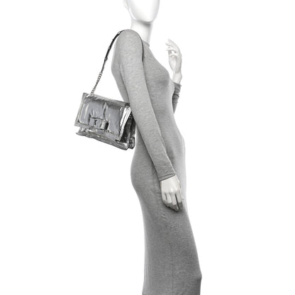 Salvatore Ferragamo Metallic Calfskin Small Viva Bow Shoulder Bag Silver 2 of 11