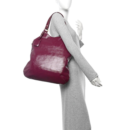 Saint Laurent Patent Tribute Tote Red 2 of 7