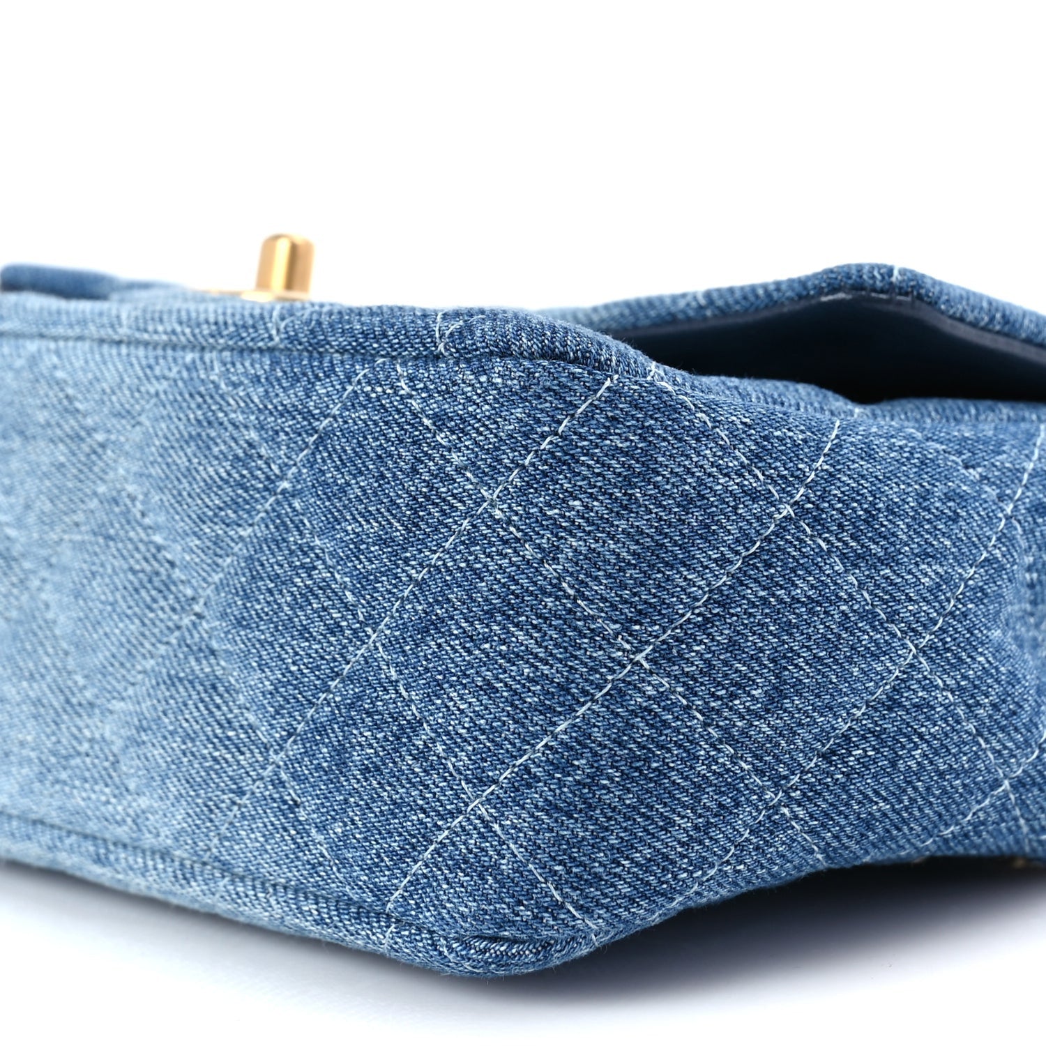 Chanel Washed Denim Quilted Mini Rectangular Flap Blue 8 of 9