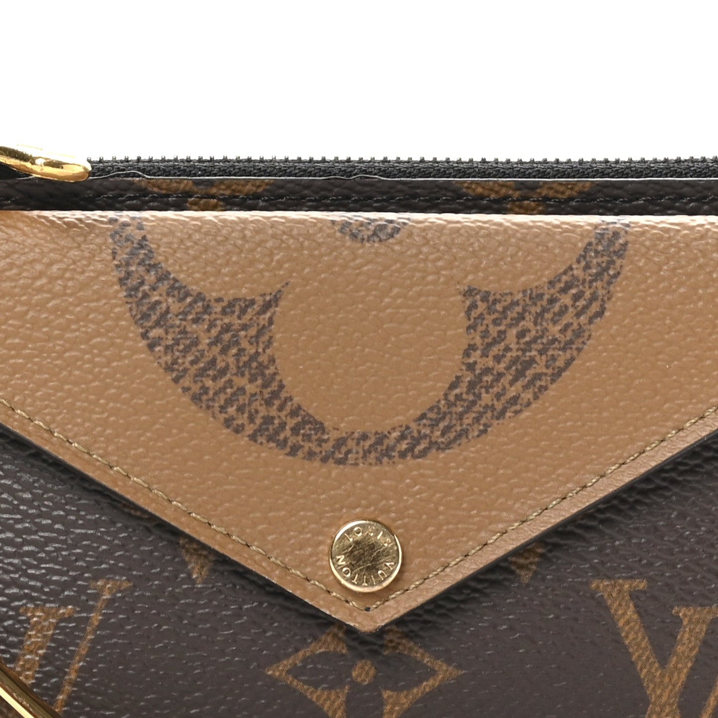 Reverse Monogram Recto Verso Card Holder Brown