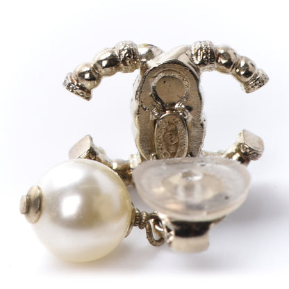 Chanel Crystal Pearl CC Drop Clip On Earrings Gold 5 of 6