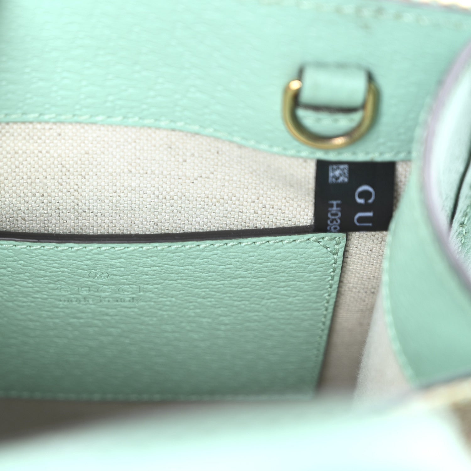 Gucci Monogram Jumbo GG Textured Dollar Calfskin Mini Tote Bag Pepperlight Mint 6 of 7