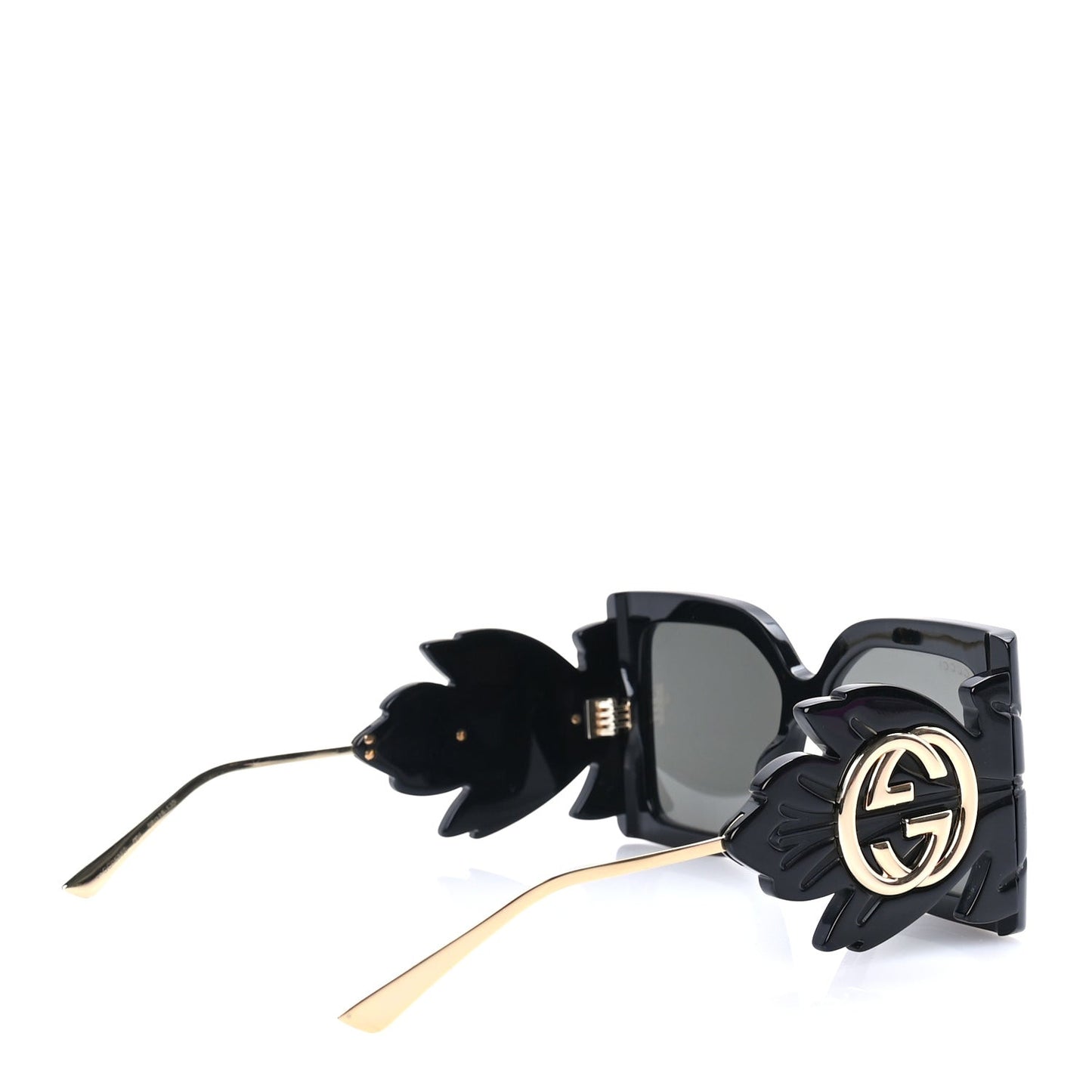 Acetate Square Frame Wing Sunglasses GG0535S  Black