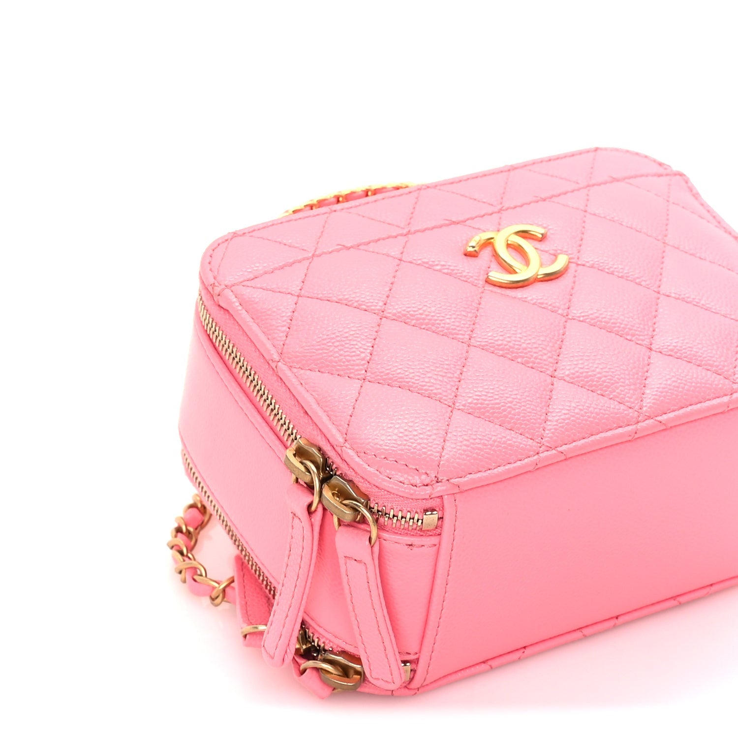 Chanel Caviar Quilted Pick Me Up Mini Vanity Case  Pink 9 of 10