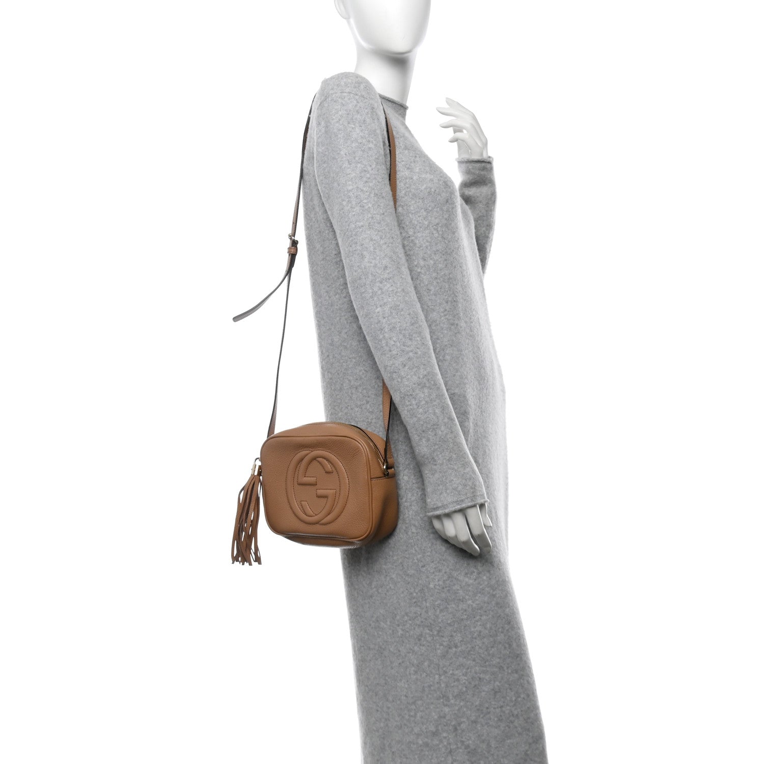 Gucci Pebbled Calfskin Small Soho Disco Bag Camelia 2 of 13