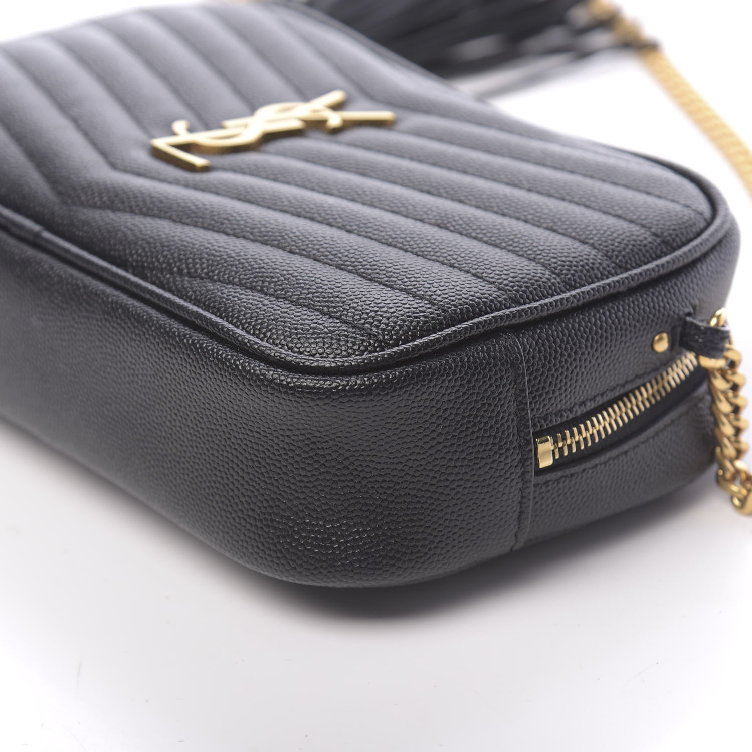 Saint Laurent Grain De Poudre Matelasse Monogram Mini Lou Camera Bag Black 10 of 11