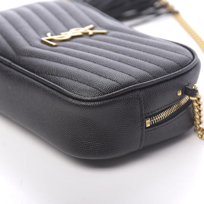 Saint Laurent Grain De Poudre Matelasse Monogram Mini Lou Camera Bag Black 10 of 11