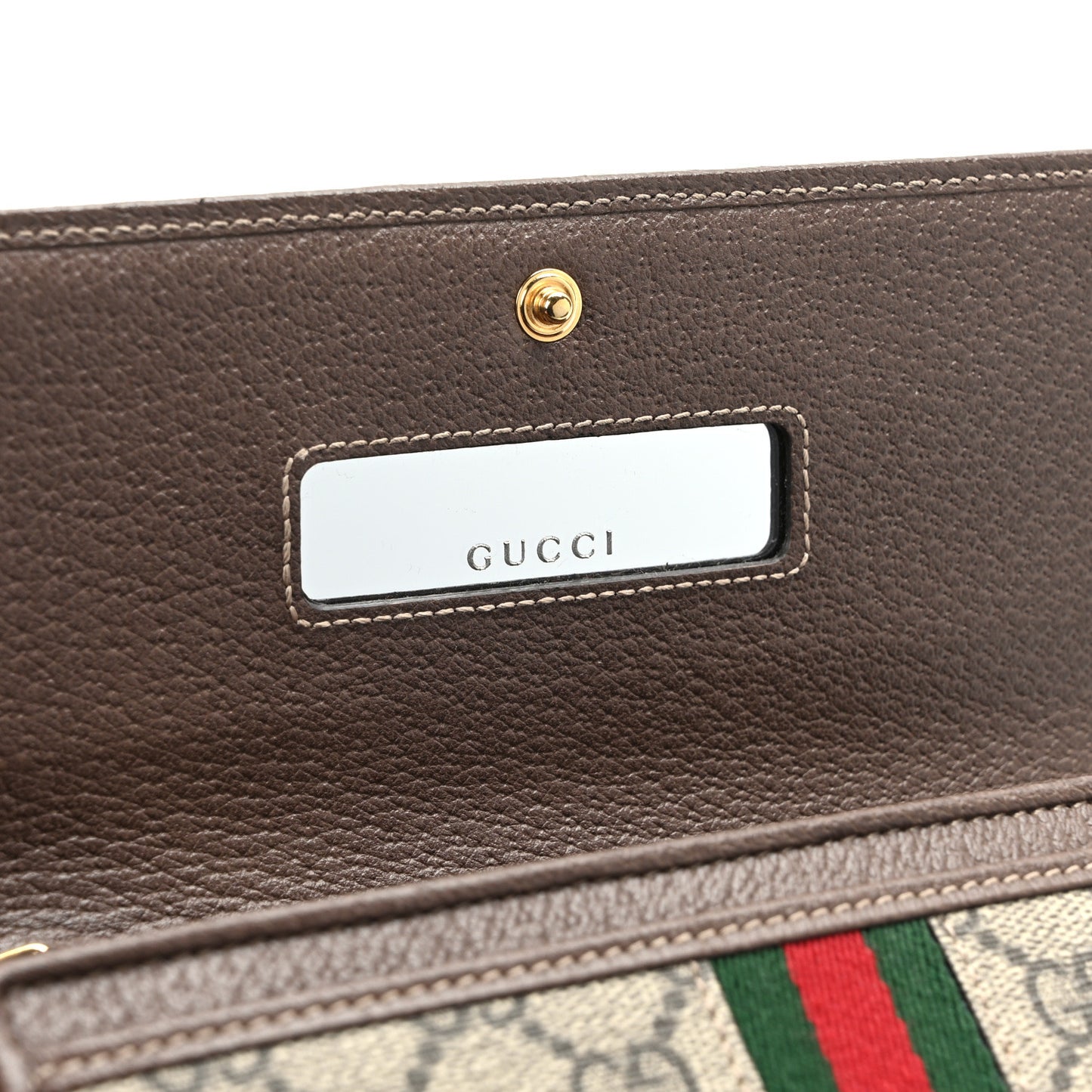 GG Supreme Monogram Web Ophidia Wallet On Chain Brown
