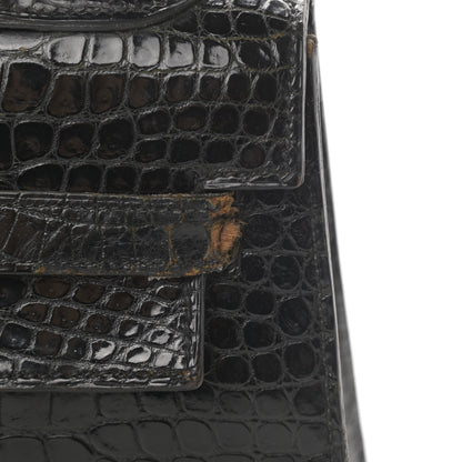 Hermes Shiny Crocodile Kelly Sellier 32 Black 22 of 23