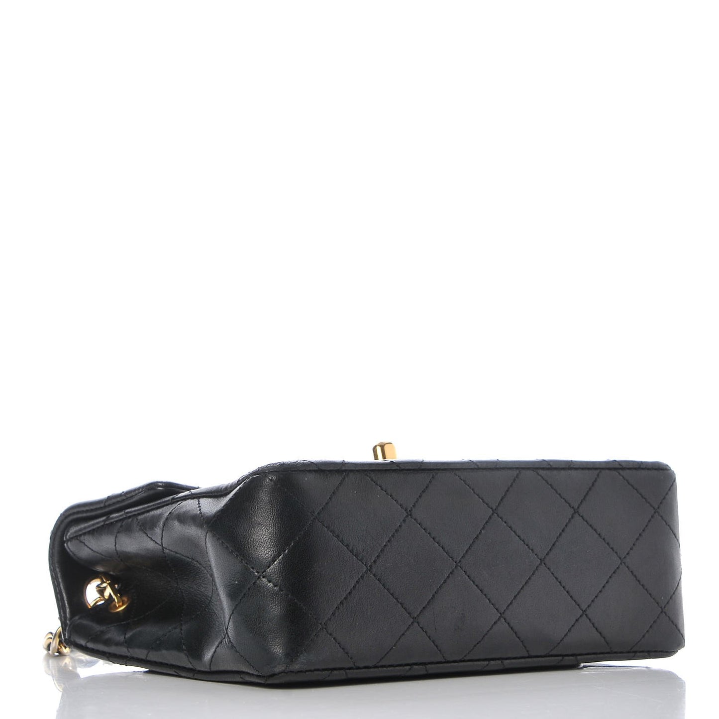 Lambskin Quilted Mini Square Flap Black