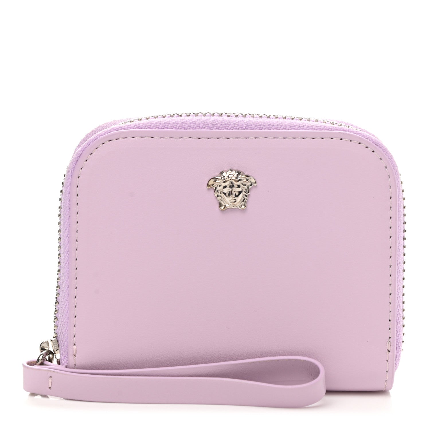 Versace Calfskin Medusa Compact Zip Around Wallet Desert Pink 1 of 7