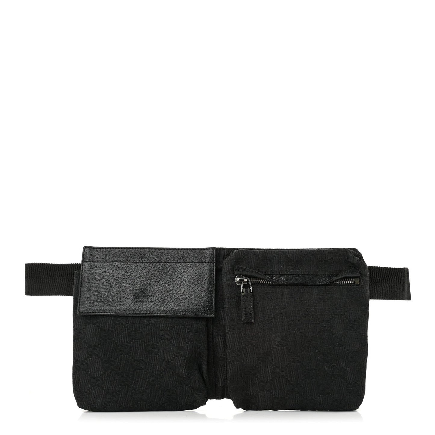 GG Monogram Double Pocket Belt Bag Black