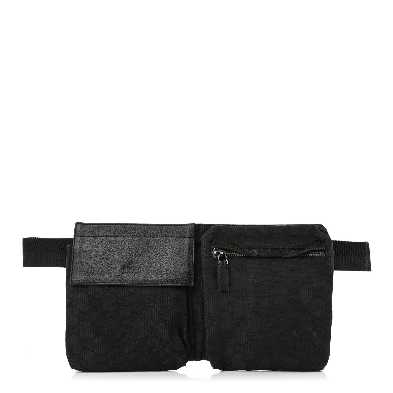 Gucci GG Monogram Double Pocket Belt Bag Black 1 of 7