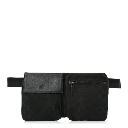 Gucci GG Monogram Double Pocket Belt Bag Black 1 of 7
