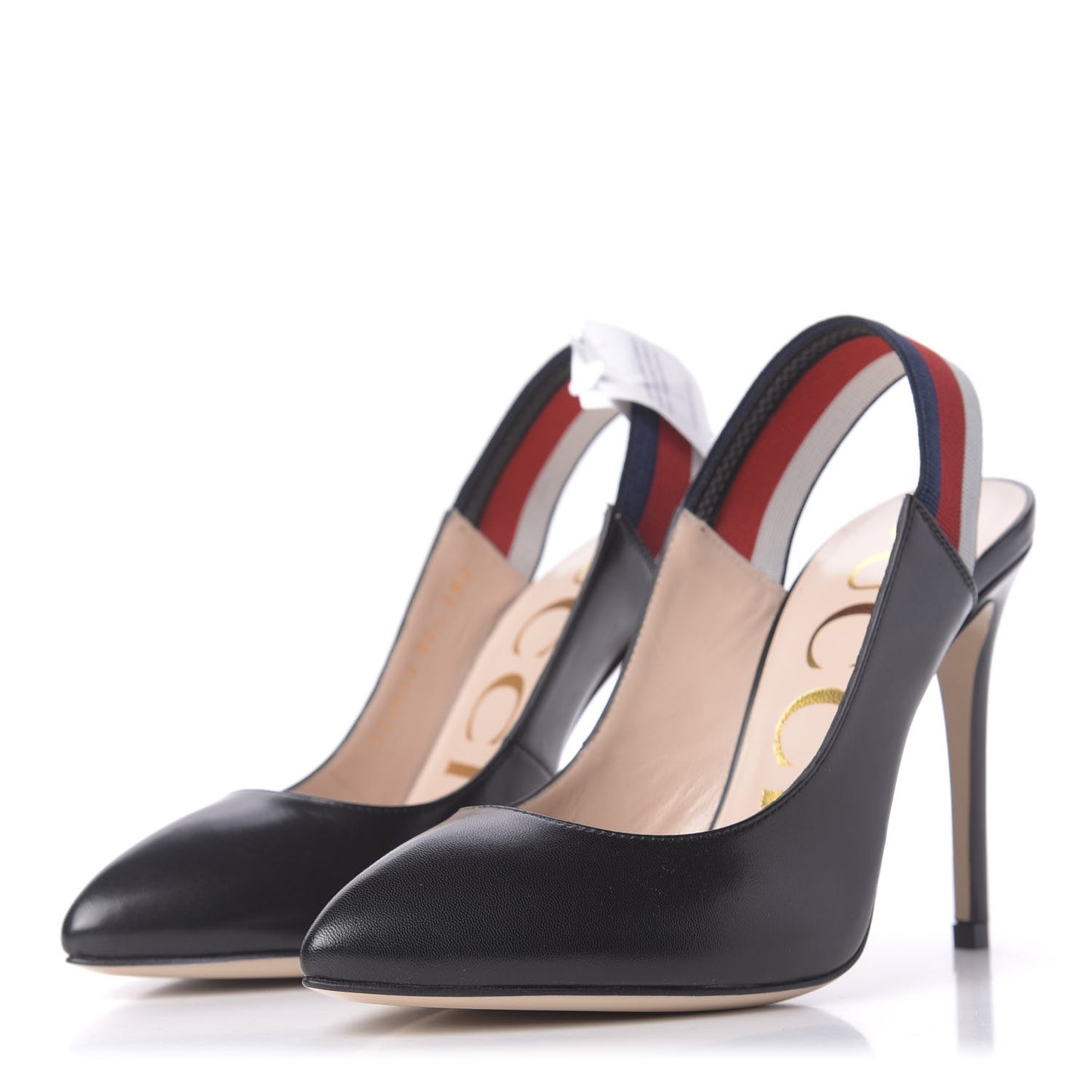 Malaga Kid Web Sylvie High Heel Slingback Pumps 35.5 Black