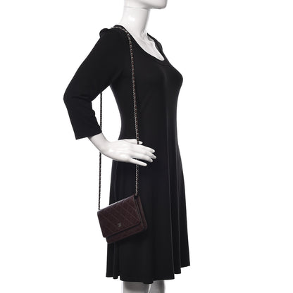 Chanel Caviar Quilted Wallet on Chain WOC Burgundy 2 of 11