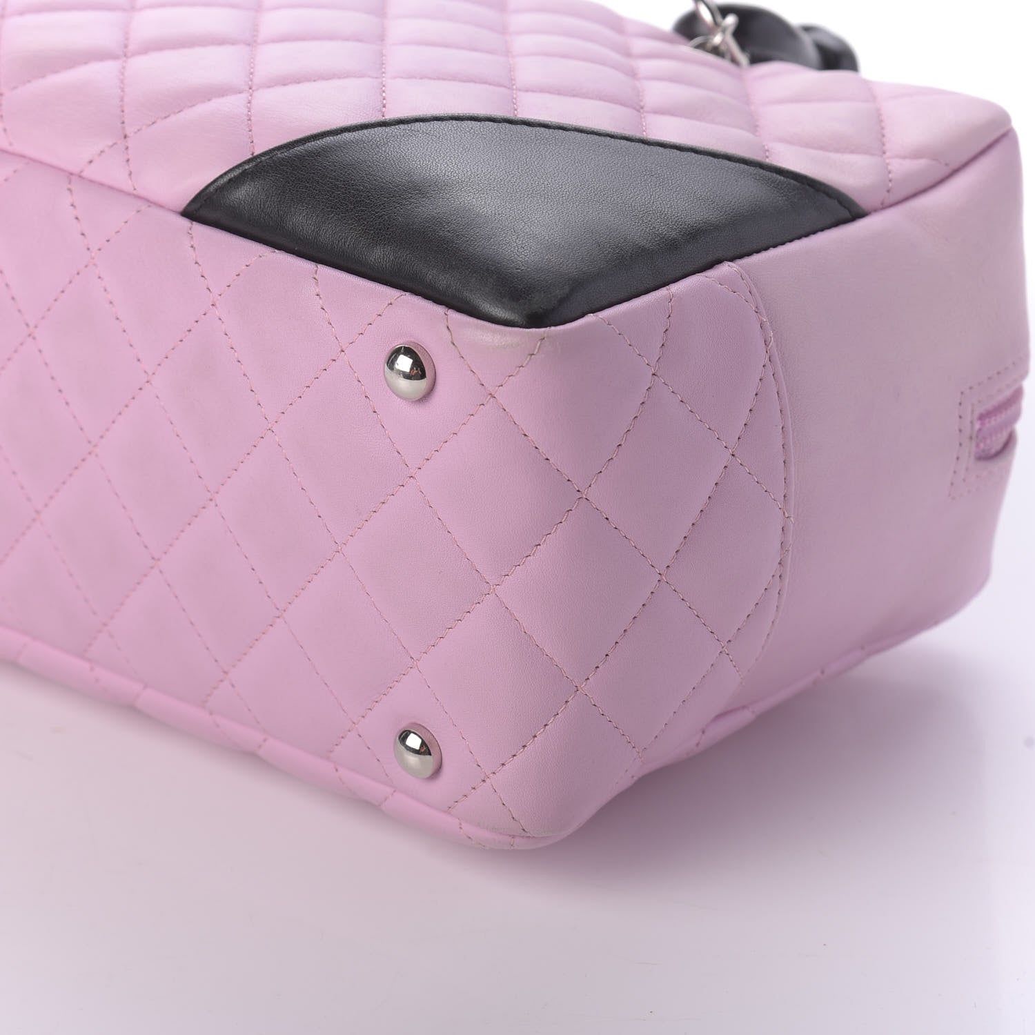 Chanel Calfskin Quilted Large Cambon Bowler Pink Black 7 of 12