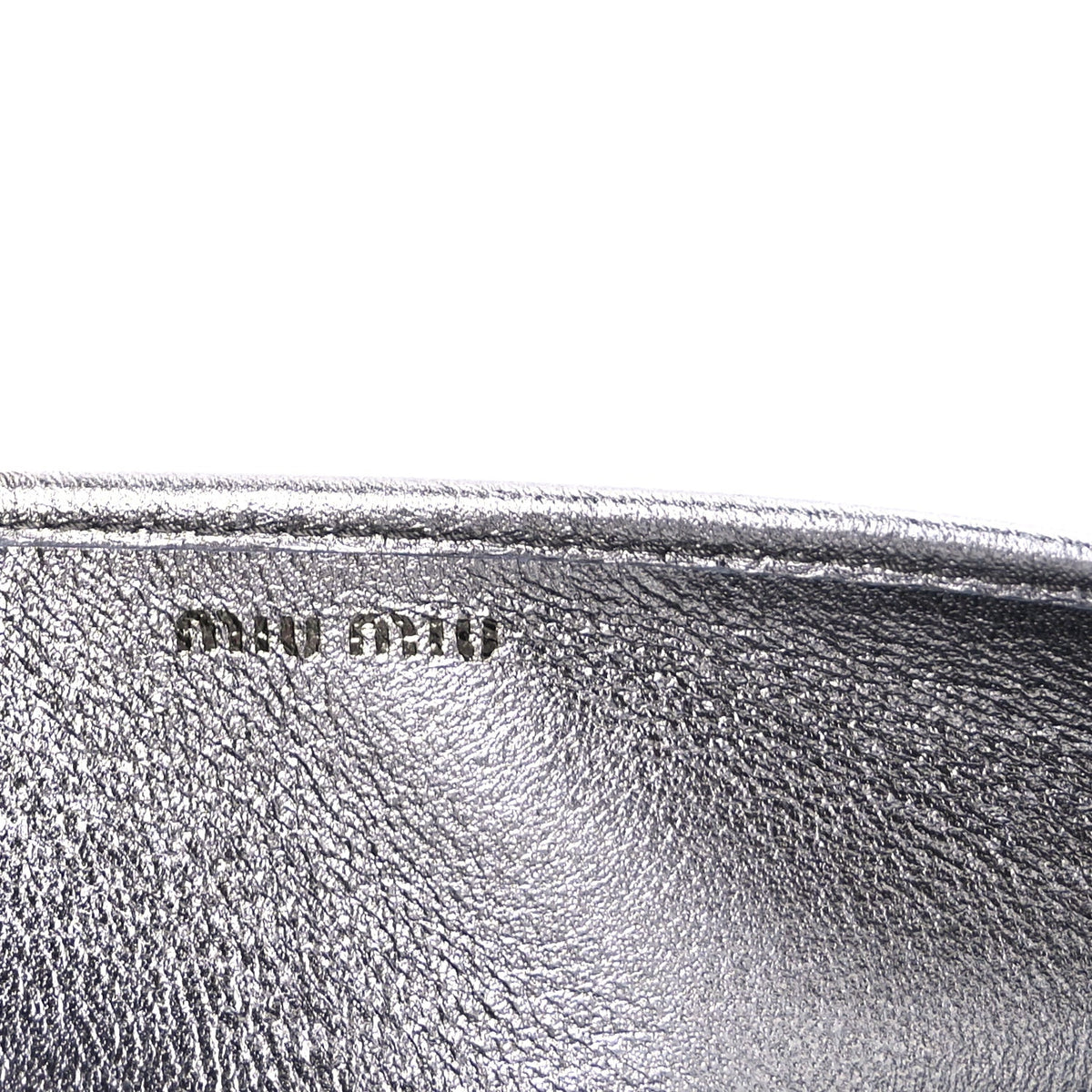 Miu Miu Nappa Matelasse Crystal Chain Wallet On Chain Silver 5 of 8
