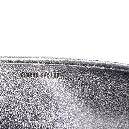 Miu Miu Nappa Matelasse Crystal Chain Wallet On Chain Silver 5 of 8
