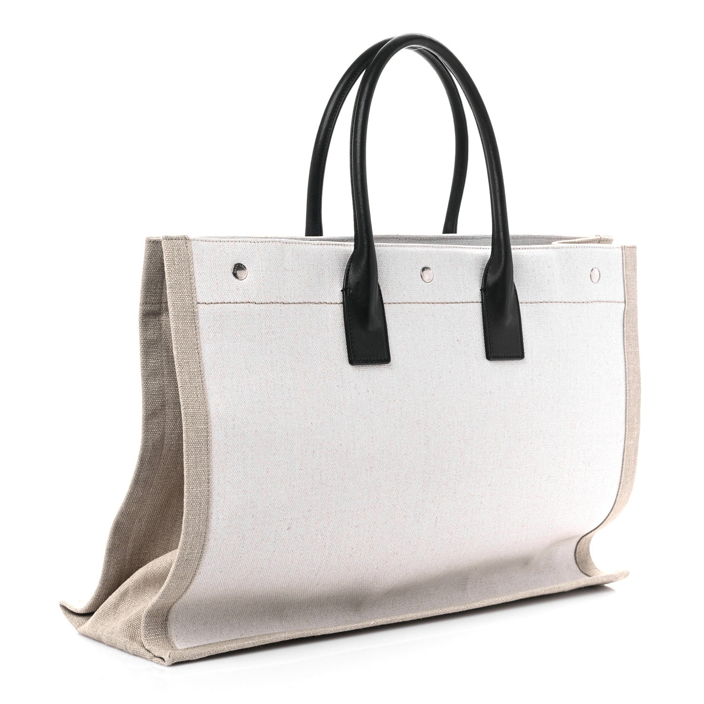 Linen Calfskin Rive Gauche Tote Optic White