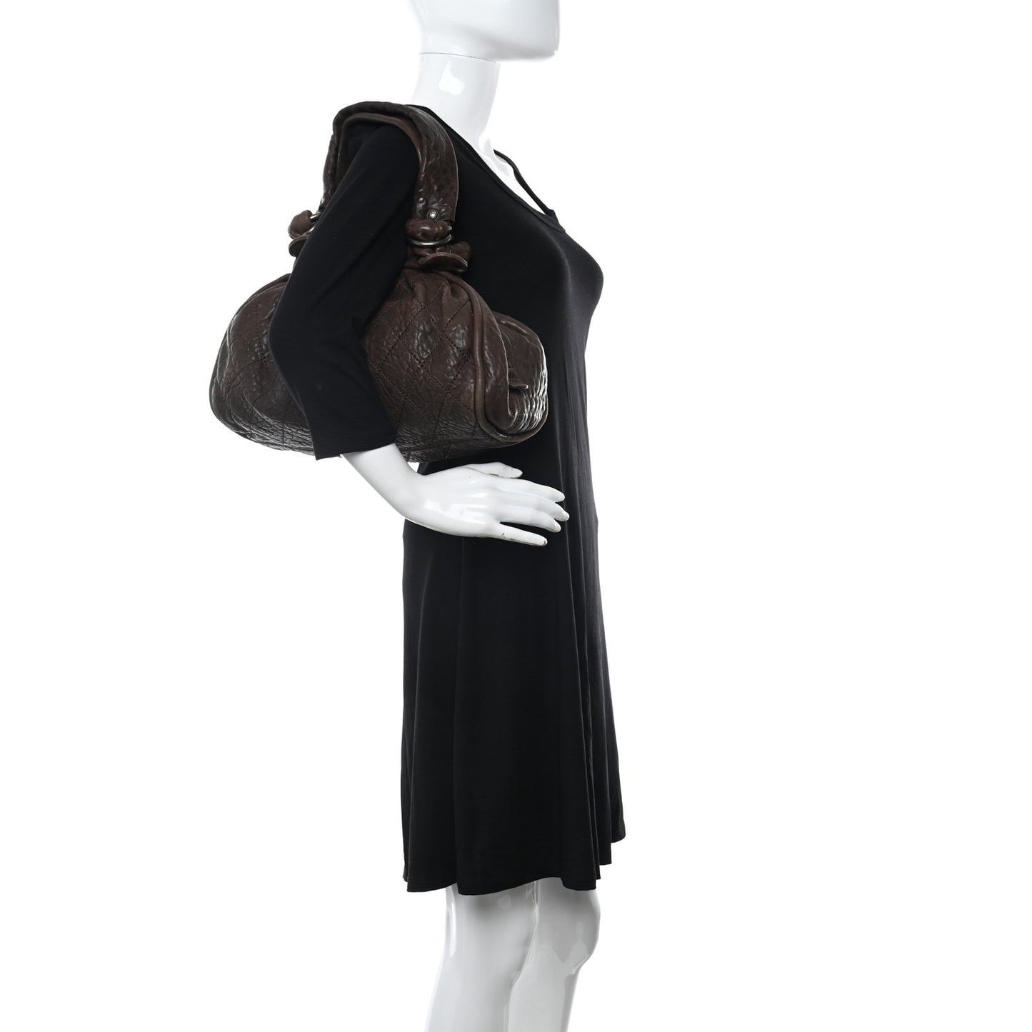 Distressed Lambskin Le Marais Bowler Brown