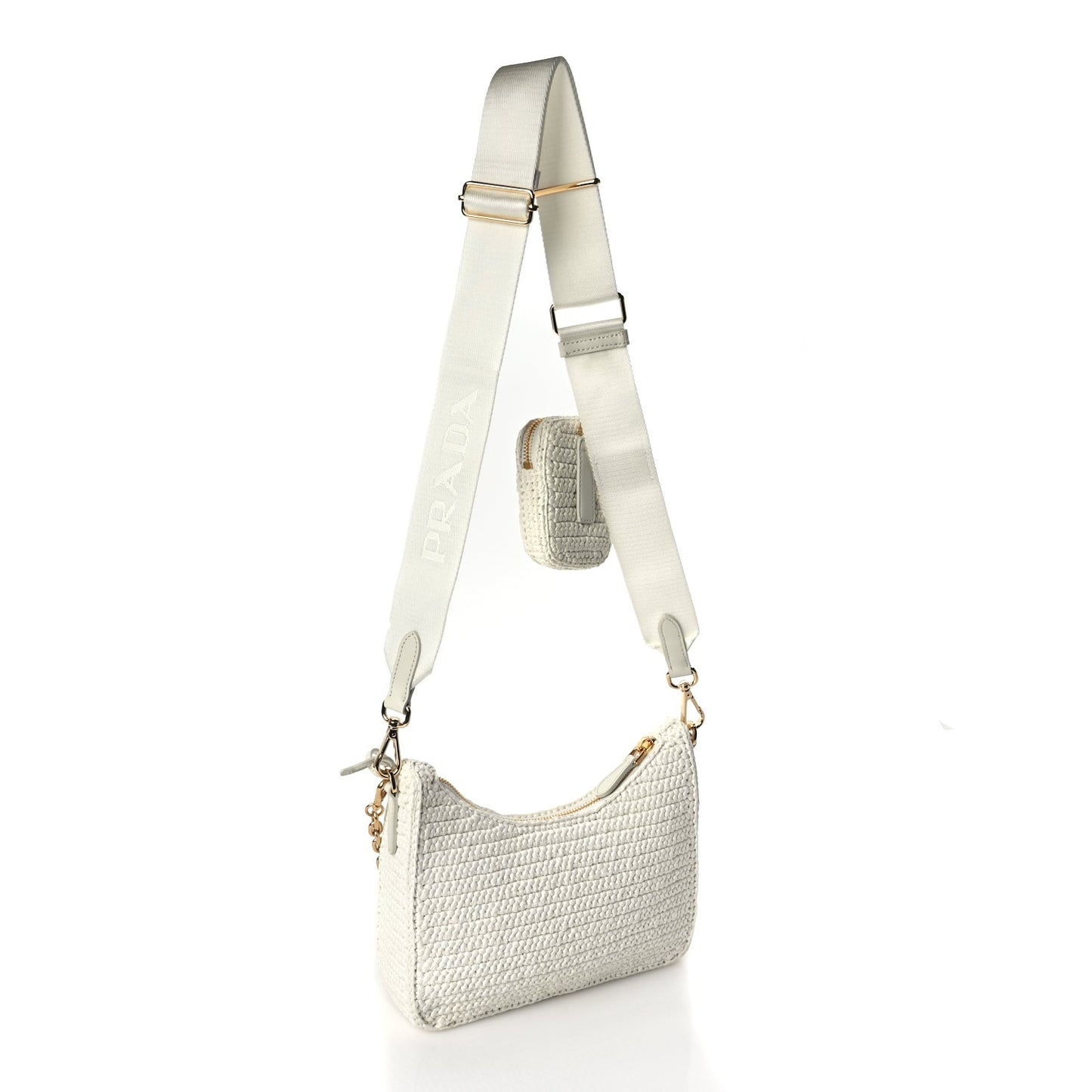 Yarn Raffia Effect Crochet Re-Edition 2005 Shoulder Bag White
