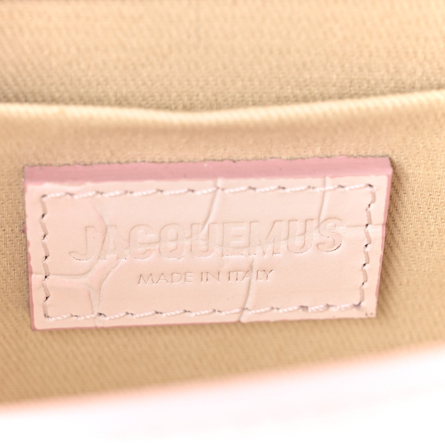 Jacquemus Calfskin Crocodile Embossed Le Chiquito Long Pale Pink 6 of 7
