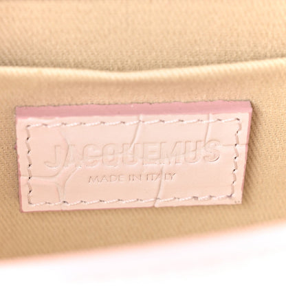 Jacquemus Calfskin Crocodile Embossed Le Chiquito Long Pale Pink 6 of 7