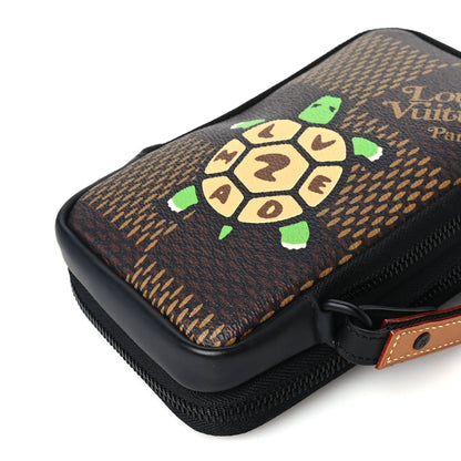 Louis Vuitton NIGO Giant Damier Ebene Tortoise Double Phone Pouch 9 of 9