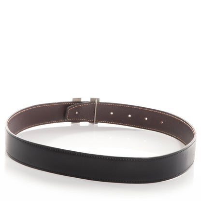 Hermes Box Evergrain Reversible Polished Cadena H 32mm Belt Noir Havane 65 3 of 7